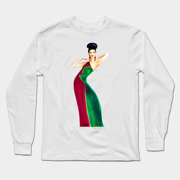 Fashion Model Long Sleeve T-Shirt by Svetlana Pelin